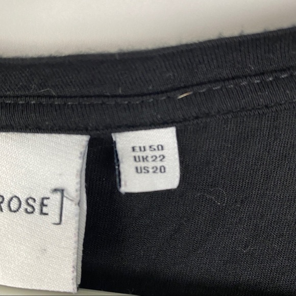 Junarose Blue Black Abstract Pattern Scoop Neck Blouse Women's 20 Hi-Low - Picture 6 of 8